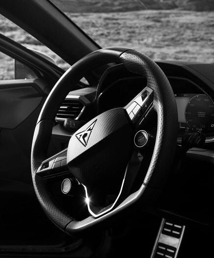 cupra formentor e-hybrid steering wheel in greenland